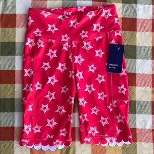NWT Crown & Ivy Patriotic Red and‎ White Star Bike Shorts XS